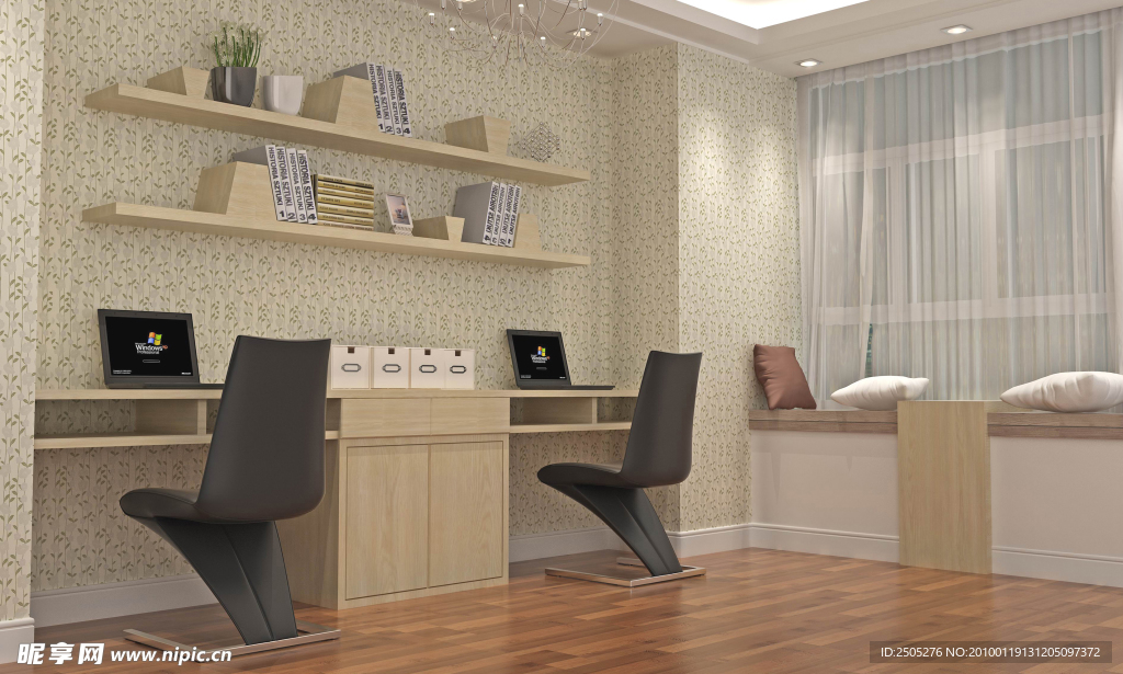 室内效果图 书房