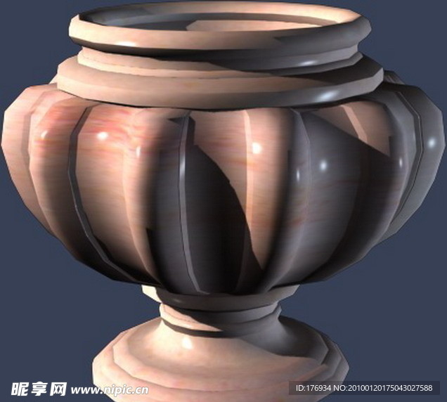 3D MAX 模型 花钵