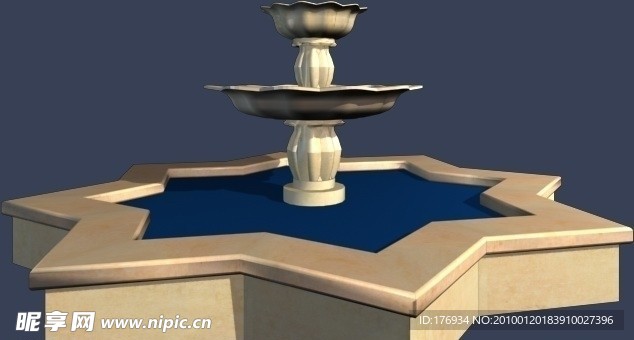 3D MAX 模型 水池喷泉