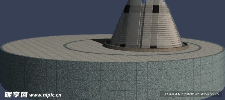 3D MAX 模型 水池喷泉