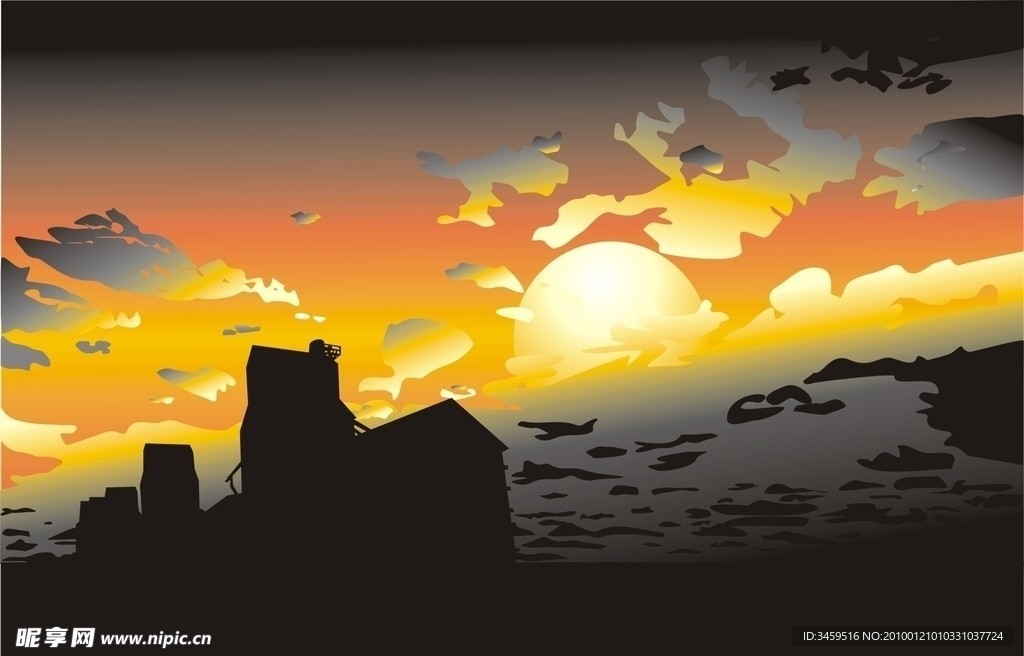 美丽的风景 矢量风景