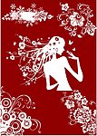 美女头像花纹素材