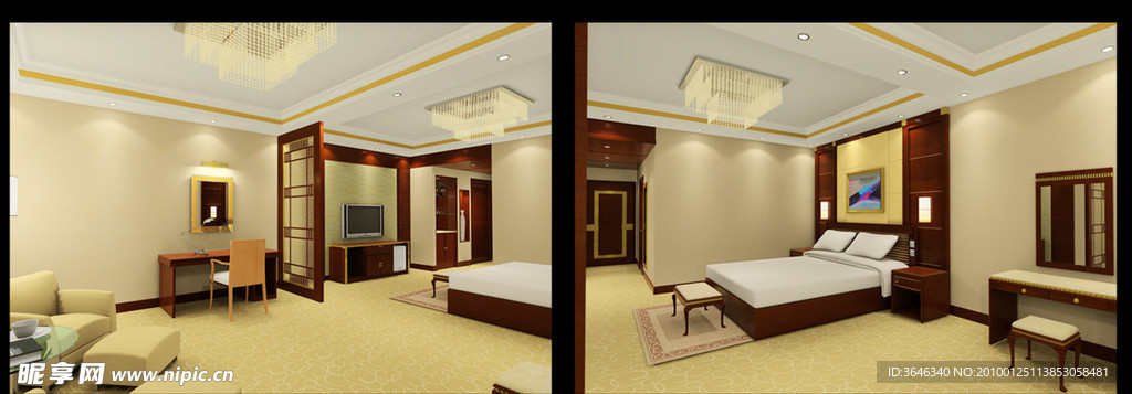 原创酒店宾馆豪华套房3dmax模型
