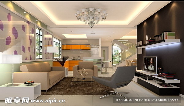 现代 家装 客厅 3d max模型