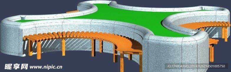 max 3D 模型 花池树池