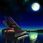 月光钢琴湖面