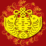 婚庆 喜字 红双喜 带精美底纹的双喜