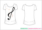 t shirt T恤 印花 可爱 服装 卡通 爱心 音乐 音符 图片