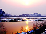 夕照雪景