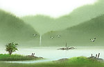 手绘风景