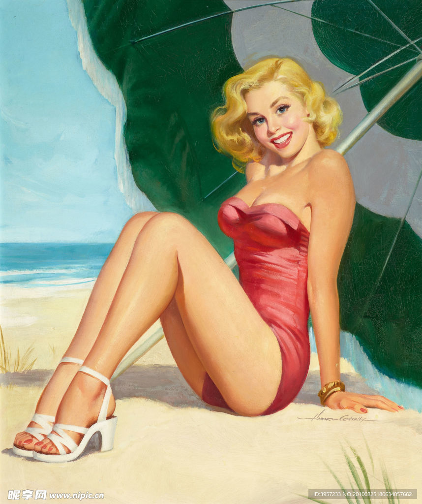 美女高清油画