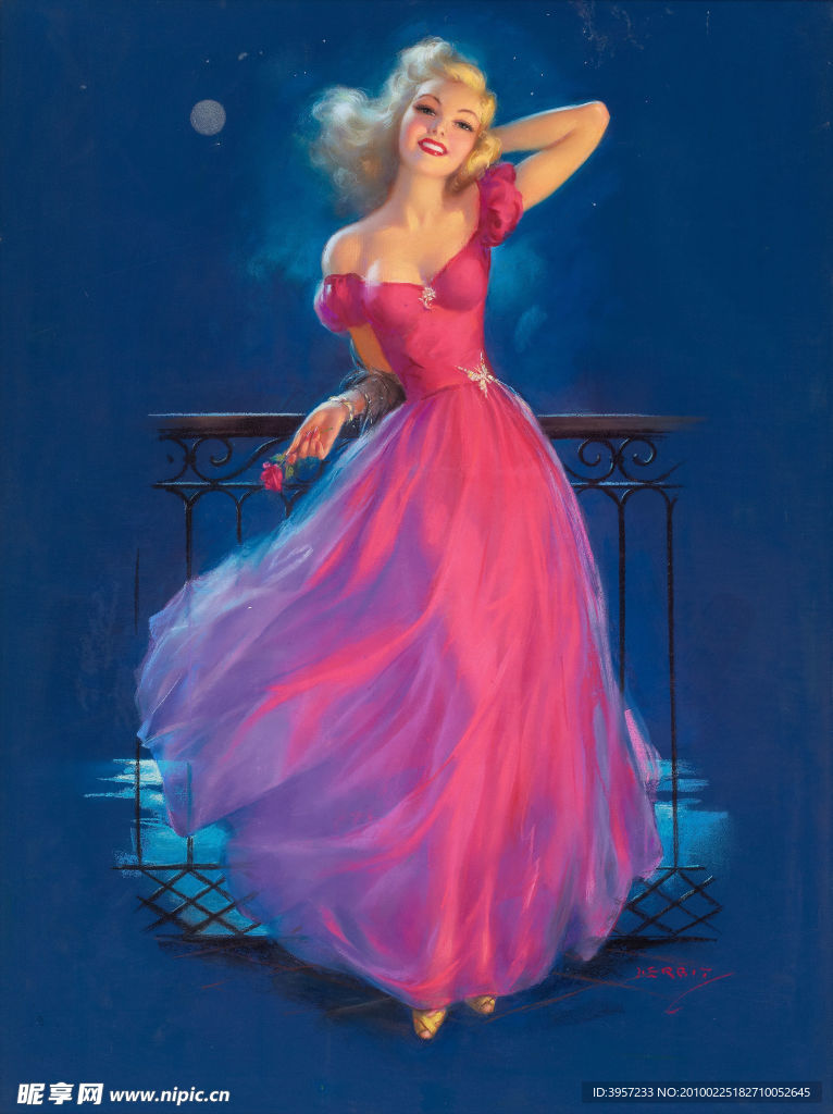 美女高清油画