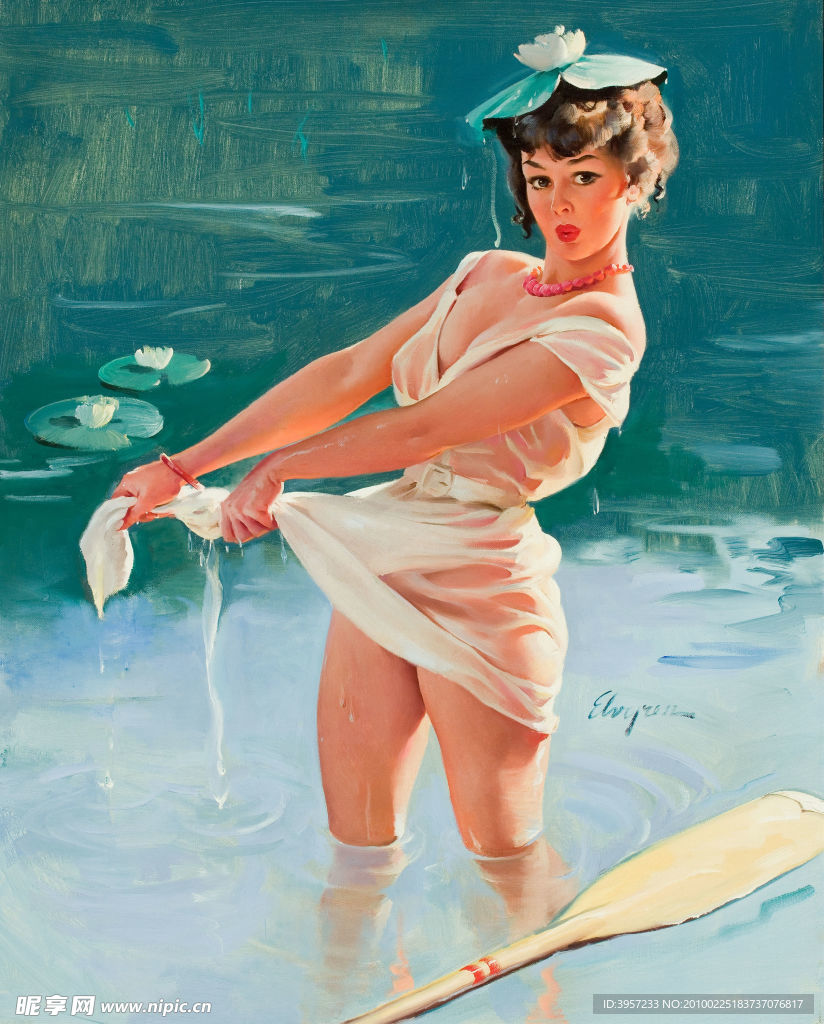 美女高清油画
