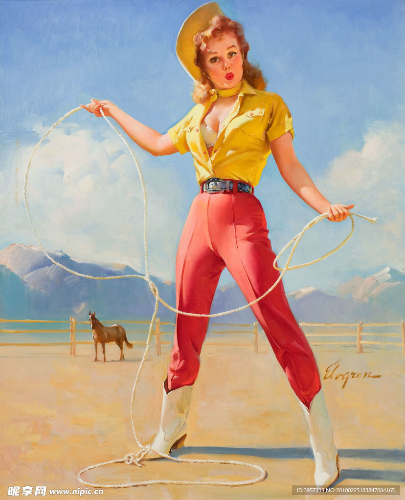 美女高清油画