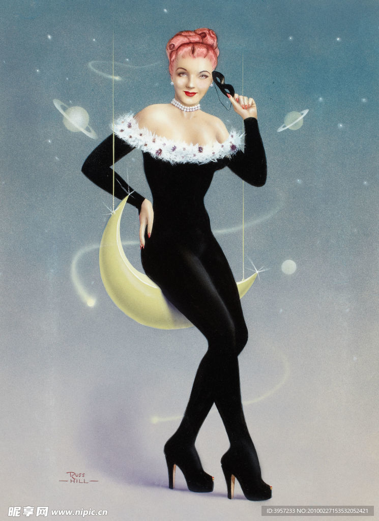 美女高清油画