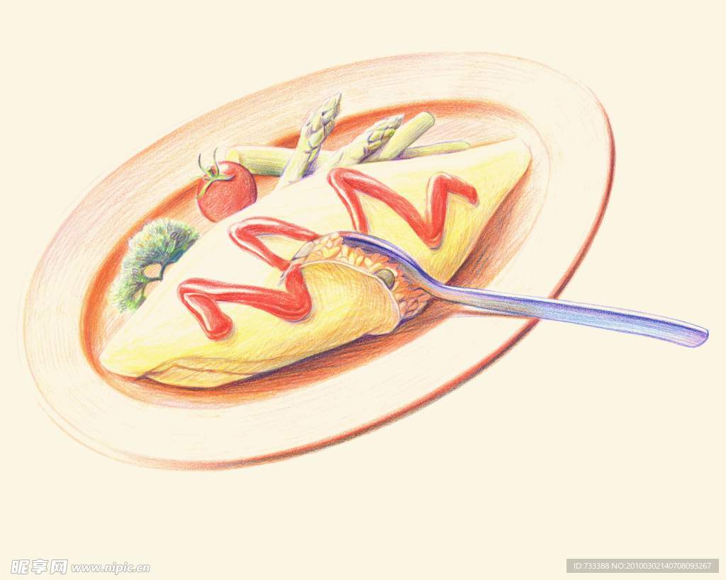 水彩手绘美食插图