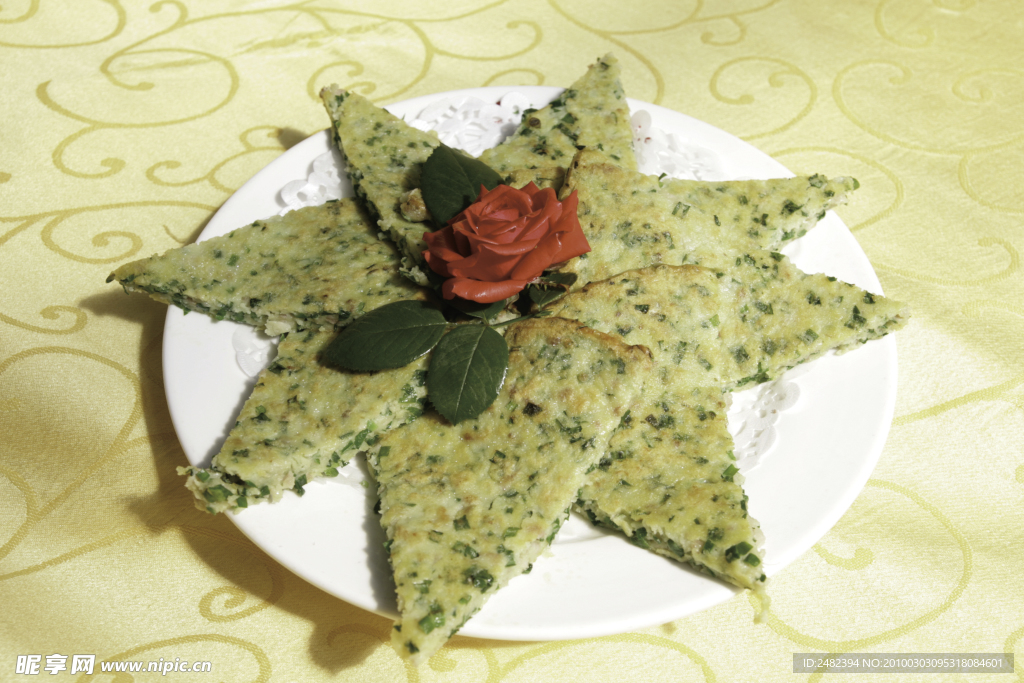 韭菜肉沫饼
