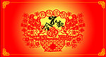 合家欢剪纸背景素材