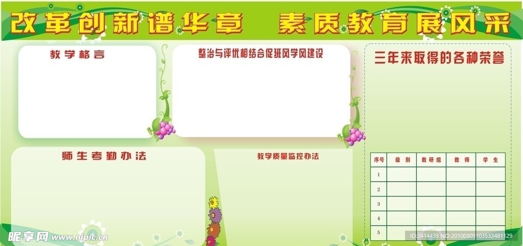 教学常规管理专板