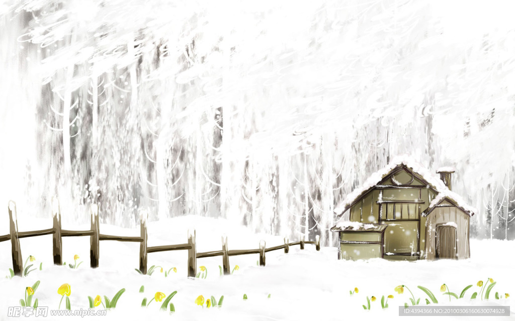 雪中草屋