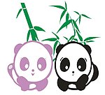 卡通熊猫竹叶 cdr矢量图