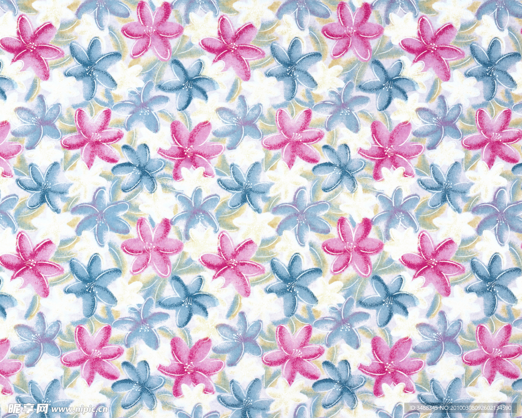 粉色蓝色花纹