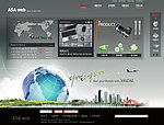 黑色韩国asa web网站psd分层模板