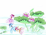 荷花金鱼插图