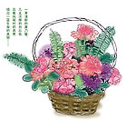 手绘花篮