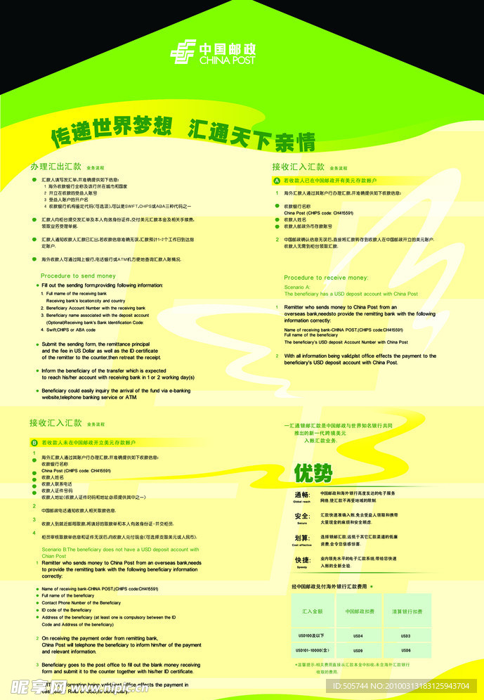 中国邮政宣传单页