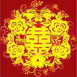 剪纸红双喜