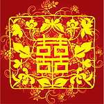 剪纸红双喜