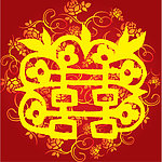 剪纸红双喜
