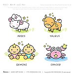 卡通12星座矢量素材