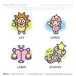 卡通12星座矢量素材