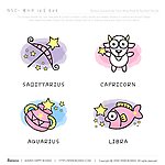卡通12星座矢量素材