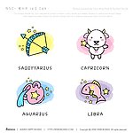 卡通12星座矢量素材