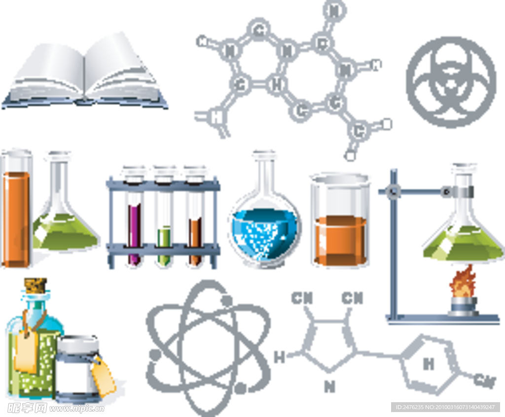 生物化学主题图标矢量素材