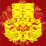 剪纸红双喜