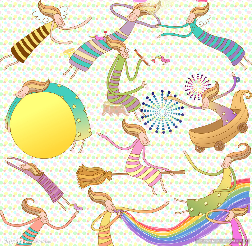 卡通线条情侣生活