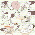 可爱 线条 女孩