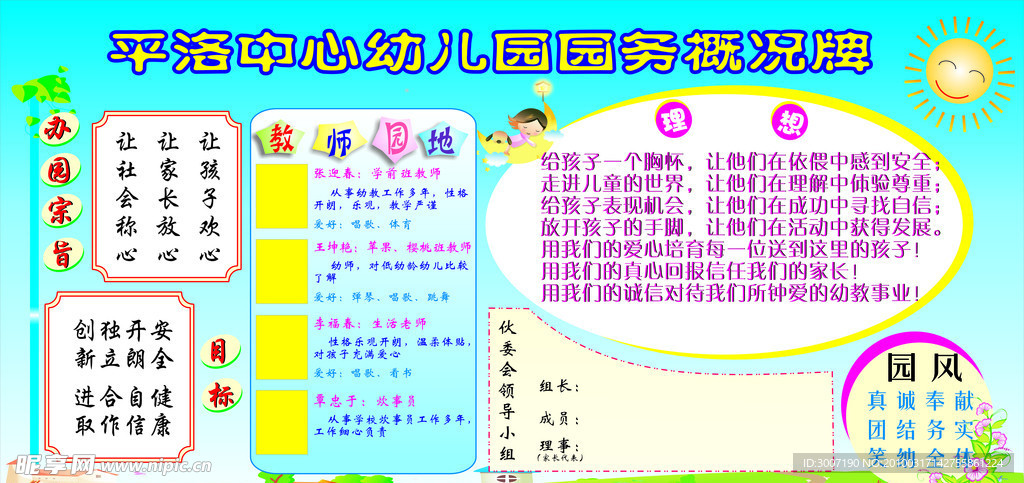 幼儿园概况牌