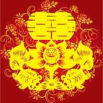 婚庆 喜字 剪纸 红双喜