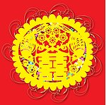 婚庆 喜字 剪纸 红双喜
