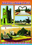 花博会彩页图 双鵝花卉造型 凤凰花卉造型 桥 假山花卉造型 鼎花卉造型