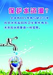 节约用水 环保广告 双手 水滴 水笼头 保护水资源