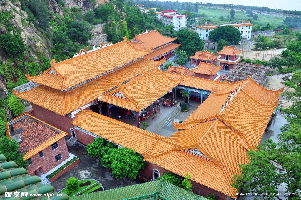 庙宇建筑鸟瞰