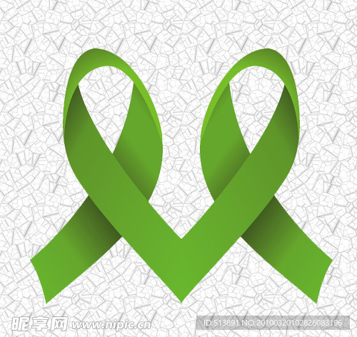 防治肺结核“双绿丝带”标志
