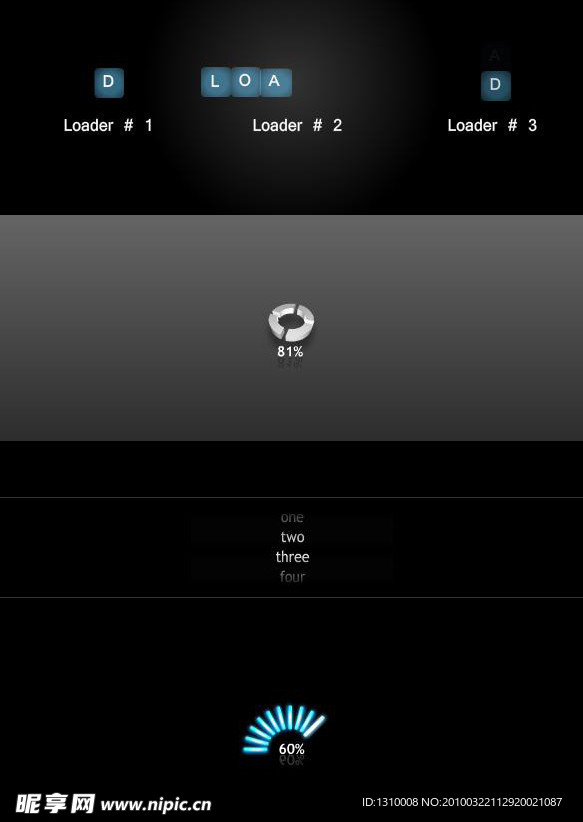 三款创意设计Flash loading素材源文件