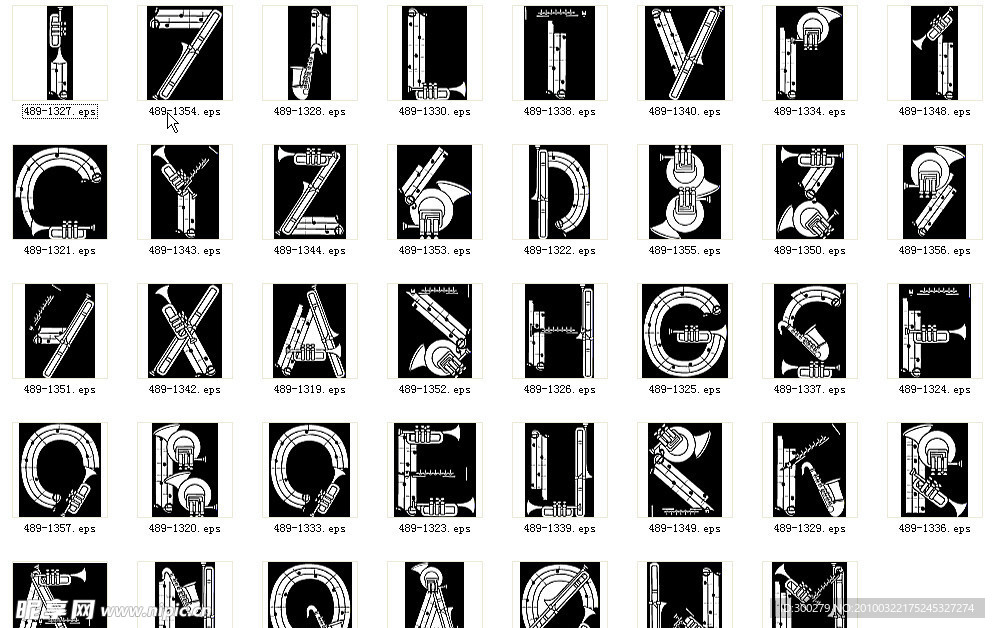 卡通数字字母标识